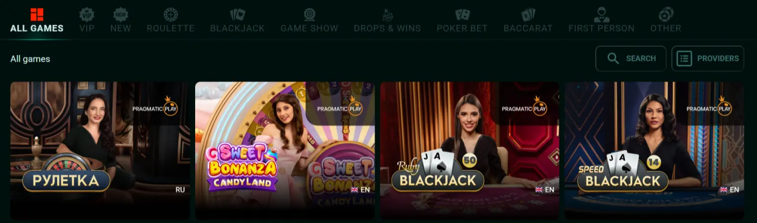 Pinco casino live games
