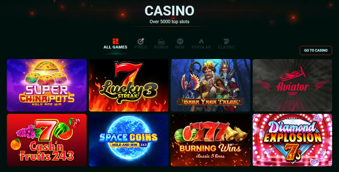 Pinco casino slot machines